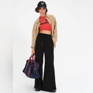For Love & Lemons Wide Leg Morgan Black Sweatpants NWOT